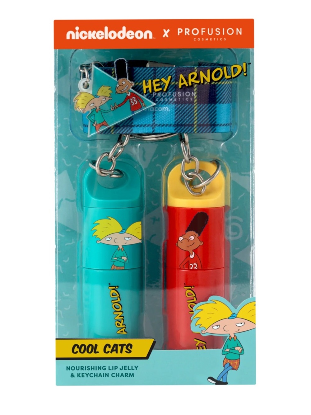 Profusion x Hey Arnold cool cats lip jelly & keychain charm NWT